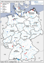 Karte: HPAI in Deutschland, Stand 16.01.2025