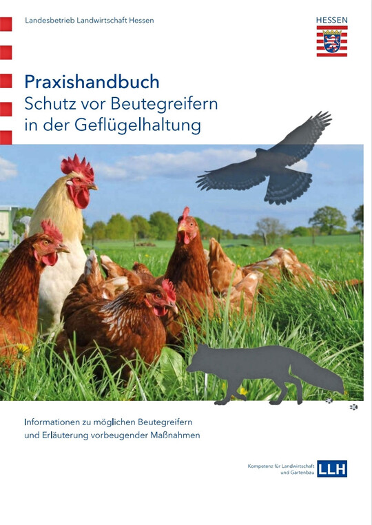 Das Praxishandbuch Schutz vor Beutegreifern in der Geflügelhaltung des LLH steht
<a href="https://llh.hessen.de/wp-content/uploads/2025/03/Praxishandbuch_Beutegreifer-1.pdf" target="_blank" >hier</a>
zum Download bereit.