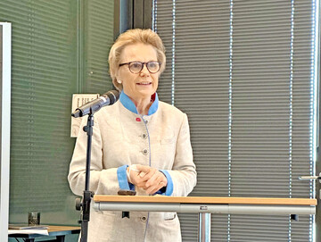 Die VDP-Vorsitzende Bettina Grfin von Spee auf der Mitgliederversammlung des Verbandes Deutscher Putenerzeuger am 5. Juni 2025 im bayerischen Dinkelsbhl. 