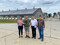 GWV-Geschftsfhrerin Dr. Katharina Standke, GWV-Vorsitzender Tobias Winnige, Staatssekretr Gregor Beyer und GWV-Vorstandsmitglied Mirko Pabel auf dem Betriebsgelnde der Hhnchenmast von Tobias Winnige.
