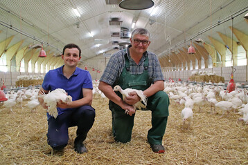 Christoph und Alfred Tigges setzen bei ihren Puten auf antibiotikafreie Aufzucht. 