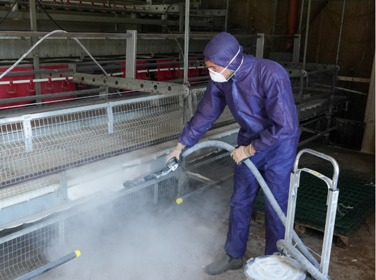 Fr die strategische Eindmmung des Parasiten kann u.?a. ein synthetisches amorphes Siliziumdioxid verwendet werden. Mittels elektrostatischer Aufbringung gelangt die pulvrige Substanz selbst in schwer zugngliche Bereiche, wie das Innere von Sitzstangen.