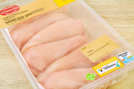 Hhnchenbrustfilet mit der Kennzeichnung Haltungsform 2.