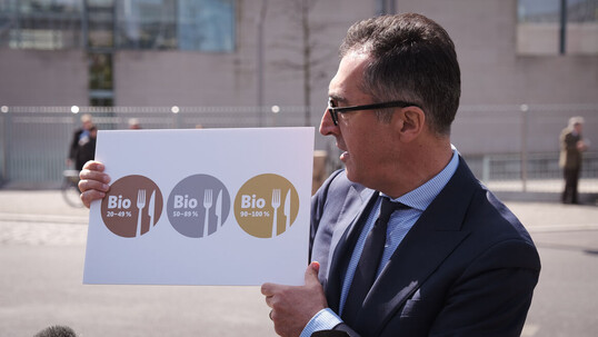 Bundesminister Cem zdemir sieht in der Gemeinschaftsgastronomie einen wichtigen Hebel, wenn es um den Absatz heimischer Bio-Produkte und um gesunde Ernhrung geht. 